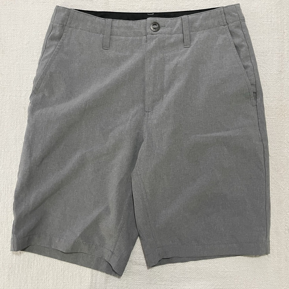Volcom Surf & Turf 4 Way Stretch Shorts Men's 30 Gray Flat Front Chino‎ Casual
